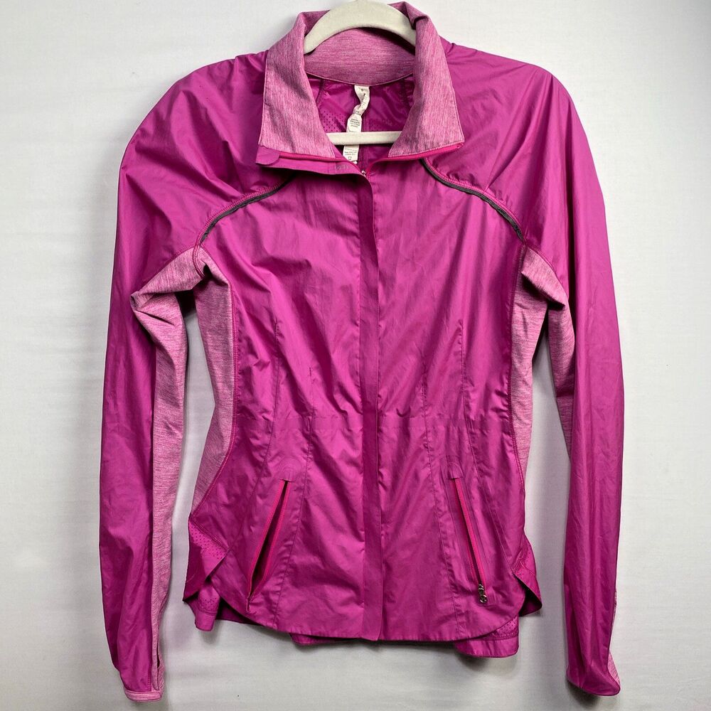 Lululemon Womens Size 6 Windbreaker Jacket Full Zip Lightweight Vented Pink